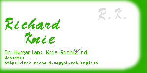 richard knie business card